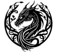 RESACO Dragon Metal Wall Art Legendary Fantastic Dragon Wall Decor Mythologic Wall Hanging Man Cave Decorative