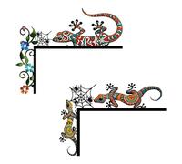 Resama 2 Pcs Door Frame Decoration Set Metal, Wall Art Decor Corner Sign Bathroom Decor for Indoor Outdoor Door Window Home Office(Gecko)