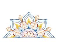 Resama 45" x 22.6" Colorful Half Mandala Lotus Large Metal Wall Decor