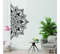 Resama 45''x22.6'' Black Half Mandala Lotus Large Metal Wall Decor