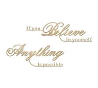 Resama If You Believe in Yourself,Anything is Possible Wall Decor 2 Pcs Metal Inspiration Encouragement Wall Art Sayings Black Inspirational Quotes Hanging Decoration