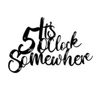 Resama It's 5 o'clock Somewhere Black Metal Wall Sign | Rustic Metal Wall Art, Home Bar Kitchen Patio Wall Decor, Cocktail Happy Hour Hanging Plaque