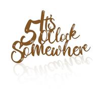 Resama It's 5 o'clock Somewhere Metal Wall Art for Bar Sign, Home Decor Ideas, Kitchen Wall Decor (Brown)
