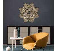 Resama Large Metal Round Mandala Wall Decor, Unique Lotus Flower Wall Art for Living Room Bedroom Bathroom Corridor Home room and Office decoration