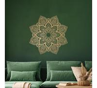 Resama Large Metal Round Mandala Wall Decor, Unique Lotus Flower Wall Art for Living Room Bedroom Bathroom Corridor Home Room and Office Decoration