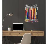 Resama Medal Holder Dance Dancer Medal Holder Display Hanger Rack Frame Shelf-Medal Hanger Awards Ribbon Dance Soccer,Gymnastics,Holder Display Rack for 60 Medals Silver