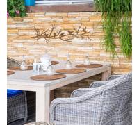 Resama Metal Birds Wall Art for Home Decor - Rustic Rusty Brown Silhouette Hanging Sculpture with Leaves for Living Room, Garden, and Balcony - Perfect Housewarming Gift