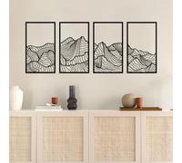 Resama Metal Mountain Wall Art Decor Large Mountains Line Wall Decor Minimalist Abstract Single Line Hanging Wall Sculpture for Living Room Bedroom Office
