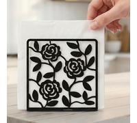 Resama Metal Napkin Holder for Table ,Metal Rose Standing Napkin Holder for Kitchen Dining Tables & Countertops, Black Countertop Napkin Holders for Indoor & Outdoor,Unique Table Decor Gifts