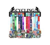 Resama Personalized Medal Hanger Display Holder Tiered Award Rack CYCLING Medal Holder Display Hanger Rack Frame,Black Sturdy Steel Metal,Wall Mounted Over 50 Medals