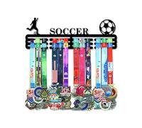 Resama SOCCER Medal Hanger Holder Display Rack for Awards Ribbons Personalized Medal Sports Themed Race Ribbon Holder for Wall Metal Display for Men Boy Girl Kid