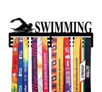 Resama Swimming Medal Hanger Holder Display Rack for Awards Ribbons Personalized Medal Sports Themed Race Ribbon Holder for Wall Metal Display for Men Boy Girl Kid