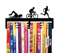 Resama Triathlon Medal Hanger Holder Display Rack for Awards Ribbons Personalized Medal Sports Themed Race Ribbon Holder for Wall Metal Display for Men Boy Girl Kid