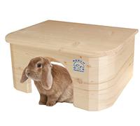 Resch No16 Rabbit bungalow Natural solid wood made of spruce / Rounded design, with an extra large entrance