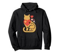 Rescue Cat Mom Heartbeat Silhouette Proud Pet Parent Paw Pullover Hoodie