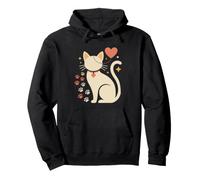 Rescue Cat Mom Paw Print Heart Kitten Adoption Graphic Pet Pullover Hoodie