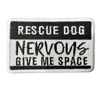 Rescue Dog Nervous Give Me Space Embroidered Patch Funny Tactical Military Army Morale Patches Badge Hook & Loop Fastener Emblem for Dog Vest Harnesses Caps Backpack Bag Tactical Clothes