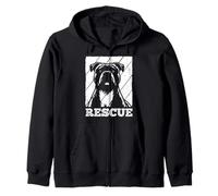 Rescue Dog, Pitbull, Adopt Zip Hoodie