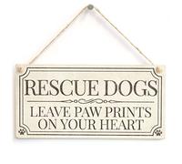 Rescue Dogs Paw Prints Heart Sign, Rescue Dog Decor