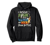 Rescue Fish Beer Fishing Drink Fisherman Fisher Angler Pullover Hoodie