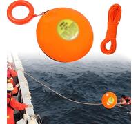 Rescue Frisbee with 131 FT Rescue Rope & Rubber Hand Ring - Portable Throwable Safety Equipment for Water Emergencies