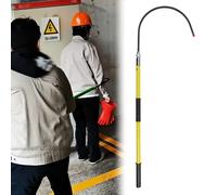 Rescue Hook Hotstick Electrical Safety, Lightweight High Voltage Insulated Rod/Pole with Anti-electrocution Hooks for Electricians