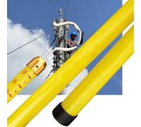 Rescue Hook Insulated Measuring Rod - Professional Telescopic Fiberglass Insulated Pole, For Power Line Inspections,Elevated,Electrical & Survey Work With Carrying Bag(Yellow,15m/49.2ft)