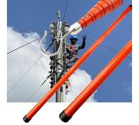 Rescue Hook Insulated Measuring Rod - Professional Telescopic Fiberglass Insulated Pole, For Power Line Inspections,Elevated,Electrical & Survey Work With Carrying Bag(Orange,12m/39.4ft)