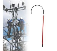 Rescue Hook, Non-Conductive Electrical Safety Life-Saving Pole Stick, with Storage Bag, for Electricians, Linemen, Automotive Repairers (Red)(1.5 m/4.9 ft)