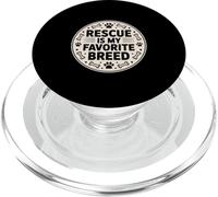 Rescue Is My Breed Dog Adoption Quote PopSockets PopGrip for MagSafe