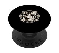 Rescue Is My Breed Dog Lover Design with Paws PopSockets Adhesive PopGrip