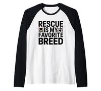 Rescue is My Favorite Breed Adoption Advocate Art Raglan Baseball Tee