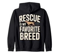 Rescue Is My Favorite Breed Dog Adoption Zip Hoodie