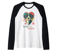 Rescue is My Valentine Pet Adoption Lover Raglan Baseball Tee