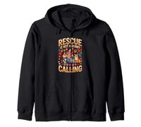 Rescue Is Not A Hobby Its A Calling Pets Zip Hoodie