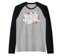 Rescue Mama Cute Dog and Animal Adoption Foster Mom Women's Raglan Baseball Tee