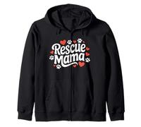 Rescue Mama Cute Dog and Animal Adoption Foster Mom Women's Zip Hoodie