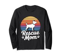Rescue Mom Retro - Vintage Rescue Mom for Dog Owners Long Sleeve T-Shirt