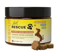 Rescue Natural Calming Treats for Dogs - Separations, Vet Visits, Fireworks, Thunder, Travel | Camomile, Valerian, Passionflower, Bach Flower Essences | 60 Chews