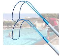 Rescue Pool Pole,Emergency Pool Rescue Hook With Telescopic Pole, 4-Piece Life-Saving Equipment Set, 16.4Ft Safety Rope & 24Cm Hook For Swimming Pool Safety And Lifeguard Use,2 Pcs,3M/9.8FT POLE+63CM