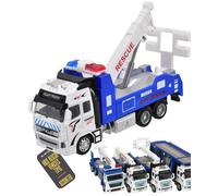 Rescue Recovery Truck Model Blue White Die-Cast Toy