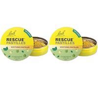 Rescue Remedy Pastilles | Mint & Apple Flavoured | Daily Support for Stressful Moments | Bach Original Flower Essences | Chewable Pastilles | 50g Travel Tin (Pack of 2)