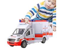 Rescue Toy with Light & Siren - Durable Abs Play Car, Realistic Sound Toy | 11.42x5.51x3.94in Ambulance Model with Patient Bed, Educational Toddler Vehicle for Pretend Play, Medical Training