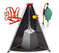 Rescue Tripod, 1200 1800 2600 Lbs Winch Heavy Duty Equipment HoistSafety Fire Rescue Tools Derrick Crane(1800LBS Winch+Safe Belt)