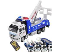 Rescue Vehicle Toy Recovery Truck Model Blue White Die-Cast Childrens Tow Truck Emergency Rescue Play Vehicle Small Handheld Design Realistic Details Kids