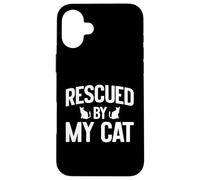 Rescued by My Cat Mom Case for iPhone 16 Plus