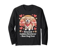 Rescued Golden Retriever Best Dog Ever Hearts Long Sleeve T-Shirt