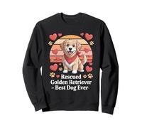 Rescued Golden Retriever Best Dog Ever Hearts Sweatshirt