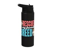 Rescued is My Favorite Breed Stainless Steel Insulated Water Bottle