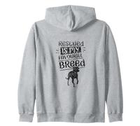 Rescued Is My Favourite Breed Rescuing Dog Rescued Dogs Zip Hoodie